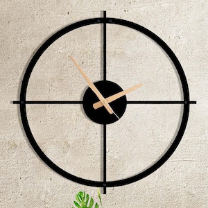 Minimalist Silent Metal Wall Clock, Unique Wall Decor, Decorative Wall Clock, Modern Large Wall Clock, Kitchen Wall Clock, Mother&#39;s Day Gift