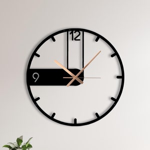 Modern Minimalist Metal Wall Clock, Large Wall Clock, Living Room Decor, Oversized Wall Clock, Silent Wall Clock, Unique Wall Clock, Horloge