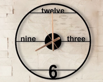 Unique Modern Minimalist Metal Wall Clock, Outdoor Wall Clock, Handmade Home Decoration, Unique Clock for Your Home, Metal Wall Painting.