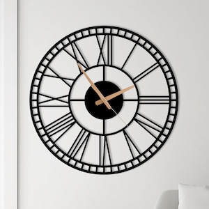 Gift for the Clock Enthusiast, Large Black Metal Wall Clock, Farmhouse Decor, Time Zone Clock, Gift for Her, Horloge Murale, Modern Clock. image 2