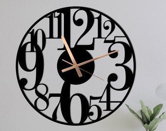 Rustic Metal Wall Clock, Modern Farmhouse Decor, Silent Wall Clock, Housewarming Gift, Outdoor Wall Clock, Wall Clock for Birthday Gift.