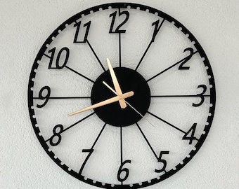 Orologio da parete grande in metallo unico con numero latino, decorazione da parete in metallo per casa, ufficio, orologio da parete silenzioso grande, orologio silenzioso in metallo per cucina.