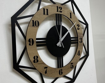 Wooden Wall Clock, Modern Wall Clock Oak, Wooden Clock, Large Clock, Wooden Clock, Oak Wood Wall Clock, 3D Wall Clock Decoration, Home Gift.