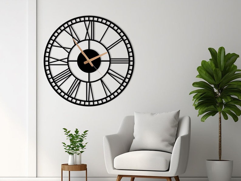 Gift for the Clock Enthusiast, Large Black Metal Wall Clock, Farmhouse Decor, Time Zone Clock, Gift for Her, Horloge Murale, Modern Clock. image 2