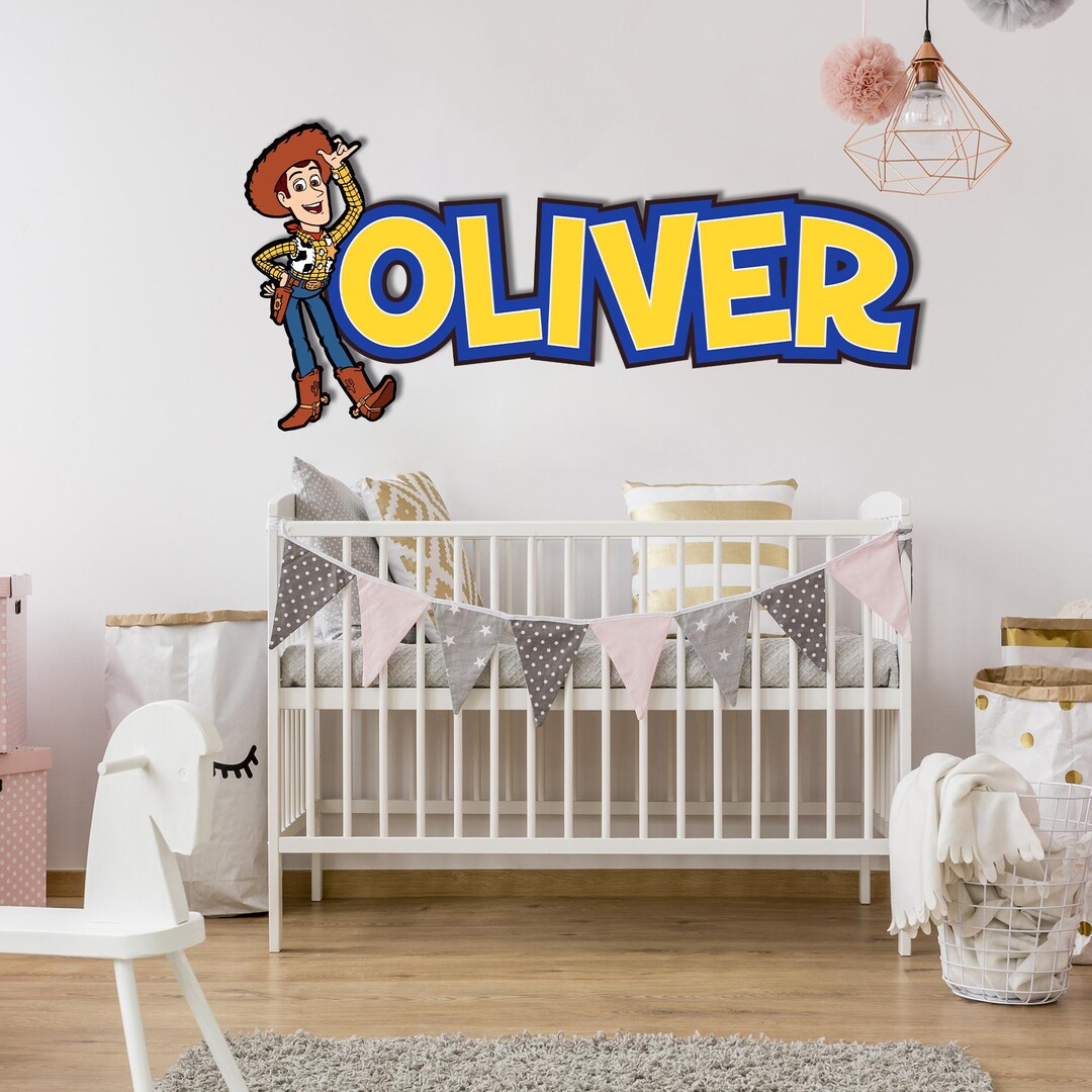 Personalized Toy Story Woody Wooden Name Sign, Custom Kids Room Wall ...