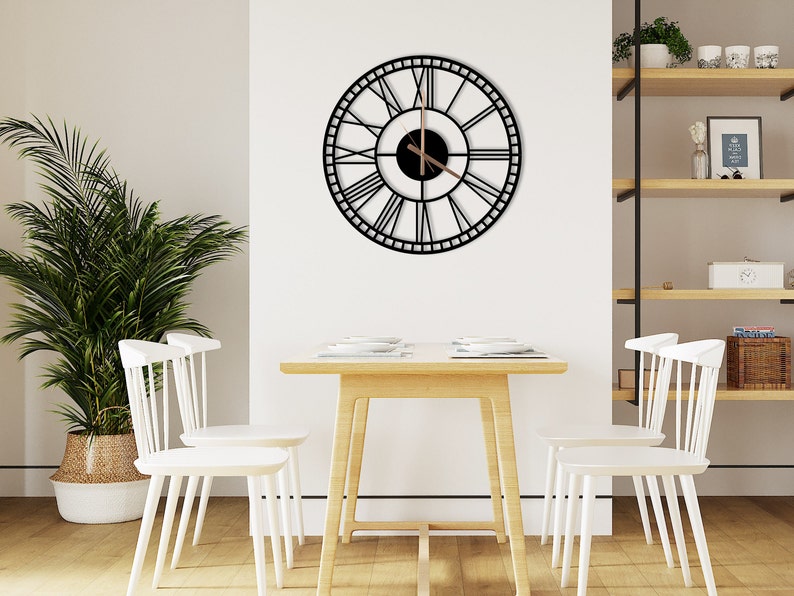 Gift for the Clock Enthusiast, Large Black Metal Wall Clock, Farmhouse Decor, Time Zone Clock, Gift for Her, Horloge Murale, Modern Clock. image 4