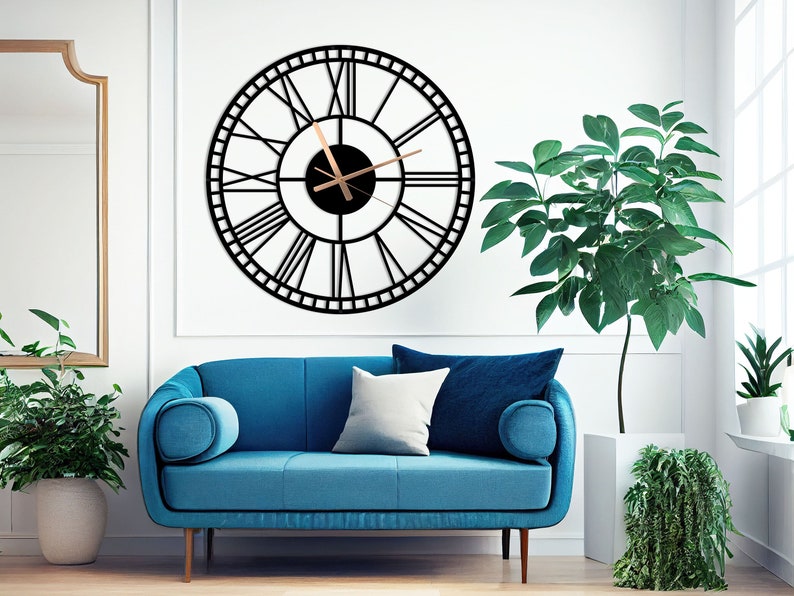 Gift for the Clock Enthusiast, Large Black Metal Wall Clock, Farmhouse Decor, Time Zone Clock, Gift for Her, Horloge Murale, Modern Clock. image 1