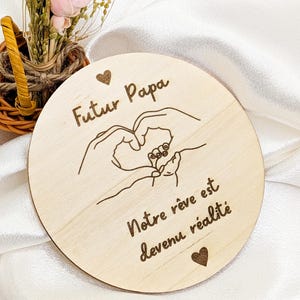 Carte personnalisée en bois, annonce grossesse, cadeau grossesse