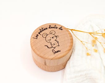Scatola per denti in legno personalizzata con incisione – Set regalo per i primi denti, regalo per bambini, fatina dei denti, ricordo per bambini