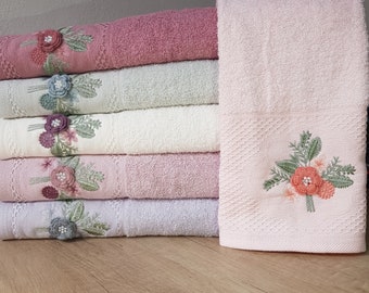 Turkish Hand Towel, Floral Towel, Turkish Cotton Towel, Organic Towel, Quick Dry Towel, Soft Towel, Daily Useful Towel