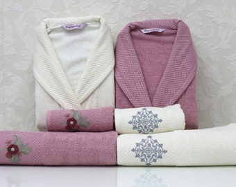 Organic Towel Bathrobe Set, Personalized Bathrobe, Mens Bathrobe, Womens Bathrobe , Towel Bathrobe Set, Custom Bathrobe