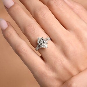 3 CT Marquise cut moissanite engagement ring 925 Sterling Silver vintage ring anniversary gift for her