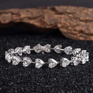 5 CT heart cut moissanite Tennis Bracelet 925 Sterling silver Tennis Diamond Bracelet Diamond Bracelet for women