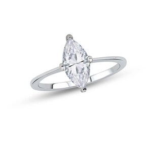 Marquise cut moissanite engagement Ring 925 Sterling Silver Unique design solitaire ring wedding anniversary gift for her