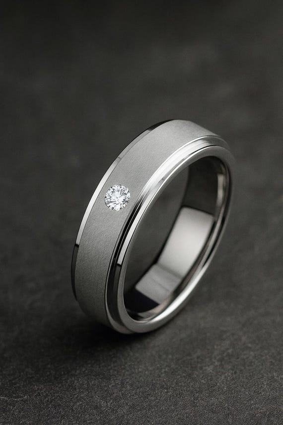 Anello Uomo Argento 925 Con Moissanite 3.40 Ct – Fascia Nuziale Taglio Rotondo – Animas Jewels - Foto 3