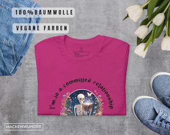 bequemes Bio-Baumwoll T-Shirt beerenfarben, vegan ungiftig Fair produzierte Kleidung,Boho T-Shirt,Damen Tshirt, Booklover T-Shirt,