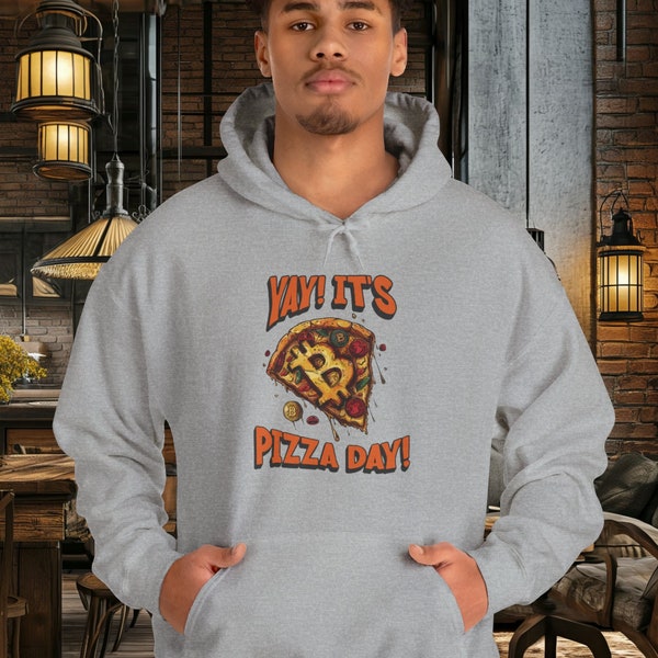 Bitcoin Pizza Day, Unisex Heavy Blend™ Hooded Sweatshirt, Hoodie