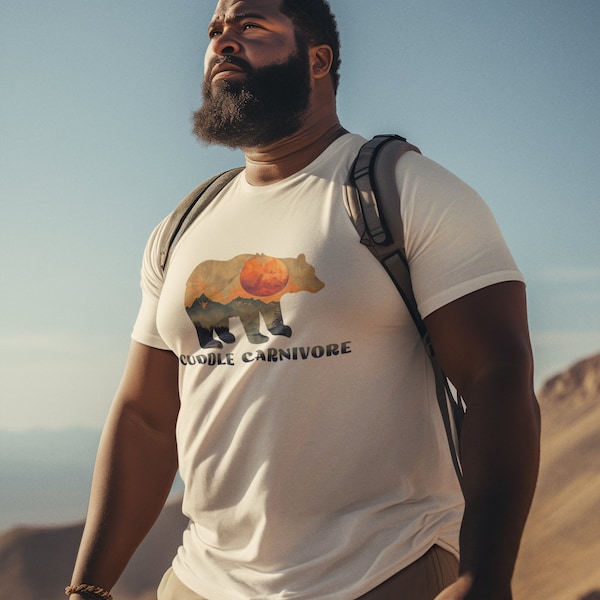 Bear, Cuddle Carnivore, Funny Outdoorsy T-shirt, Ethical Cotton, Eco-Friendly, Sizes S - 4XL, Plus Sizes Available!