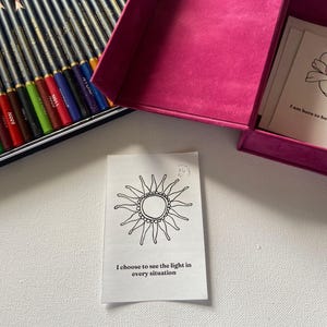 Printable Affirmation Cards for Coloring – 24 Positive Quotes, PDF for Kids & Adults, Mindfulness Activity, Advent Calendar