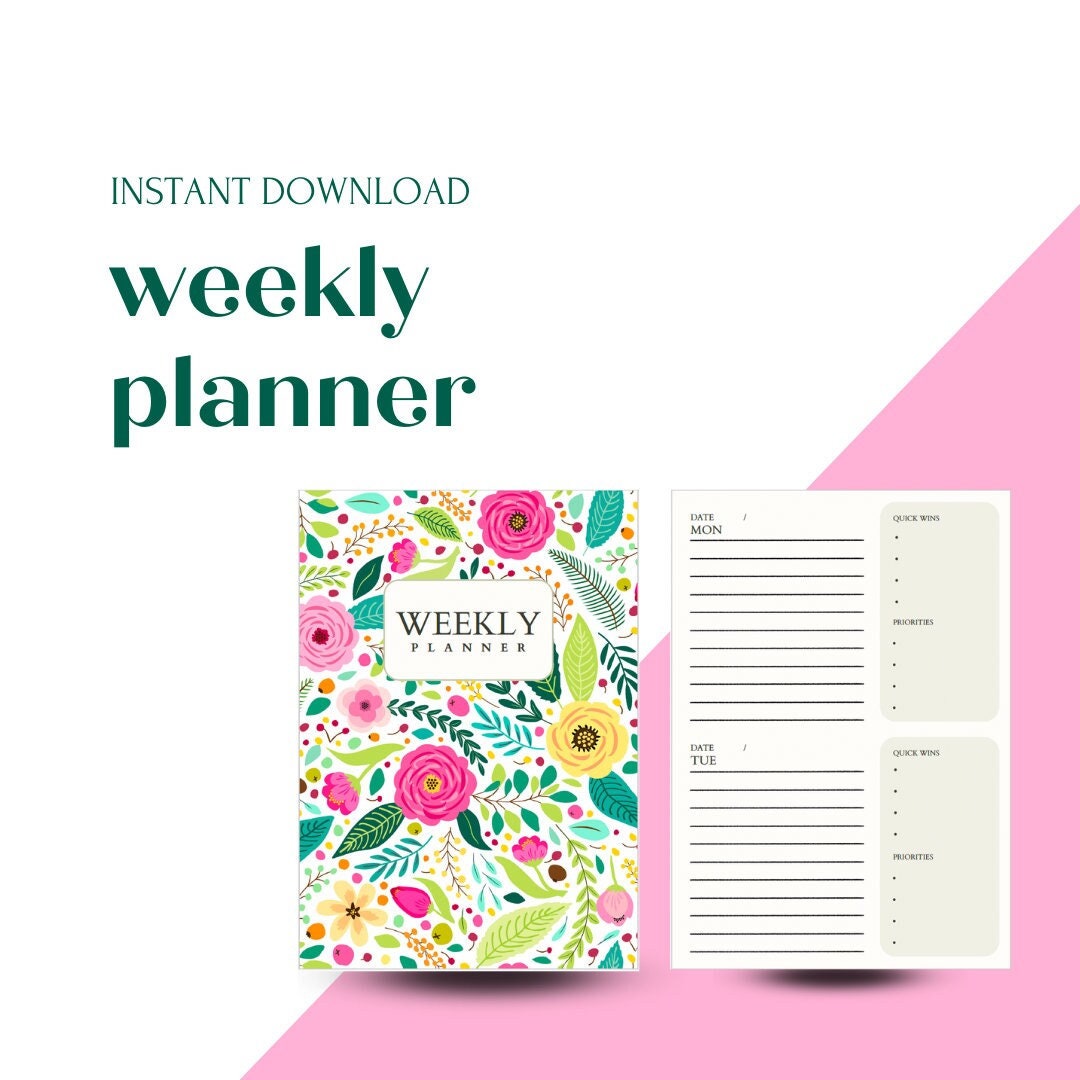 Instant Download Printable Floral Weekly Planner - Etsy