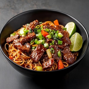 BEST RECIPE for Sticky Beef Noodles | Savory Fusion Meal | Printable Recipe | Download Pdf