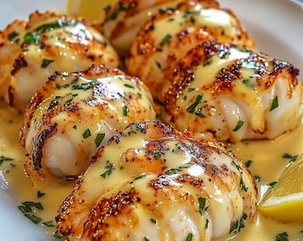 BEST RECIPE for Creamy Garlic Butter Lobster Tails | Gourmet Seafood Recipe | Printable Fine Dining | Download Pdf
