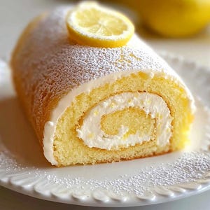 BEST RECIPE for Lemon Cream Roll Cake | Zesty Dessert Roll | Printable Recipe | Download Pdf