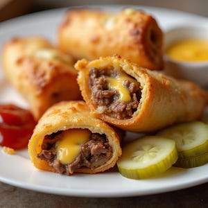 BEST RECIPE For Cheeseburger Egg Rolls | Crispy & Cheesy Appetizer | Easy Party Snack | Instant Digital Download PDF