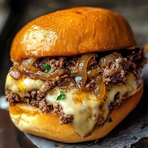 Philly Cheese Steak Sloppy Joes Rezept: Herzhaftes Sandwich (Download PDF)