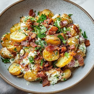 BEST RECIPE Crispy Smashed Potato Salad | Flavor-Packed & Easy Side Dish | Printable Recipe | Download Pdf