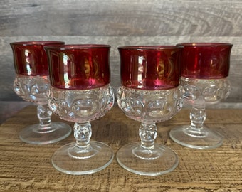 Water Goblet king’s crown Tiffin Franciscan glass set