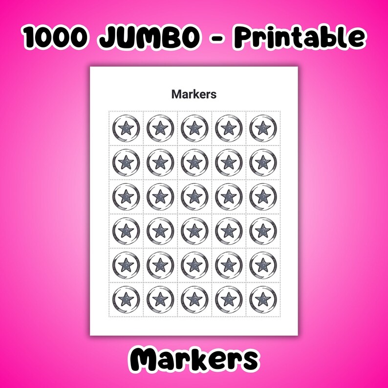 1000 Unique Jumbo Printable Bingo Cards Instant PDF Download Bingo Game ...