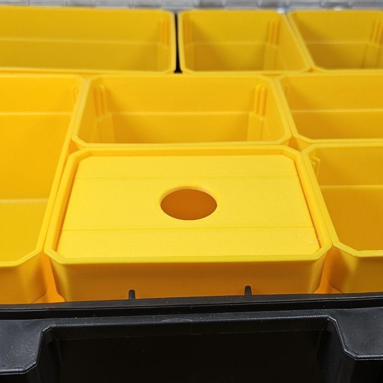DeWalt Compatible Mid Size Pro Organizer – 2-Pack Small Nesting Bins & Cup Inserts For Tool Storage