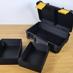 Storage box with internal trays - suitable for use with the Dewalt TSTAK 2.0 toolboxes