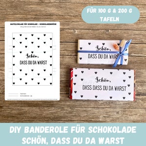 Modello di stampa cioccolato "BELLO che tu fossi lì, banderuola, 100g e 200g, regalo di laurea, evento, regalo per gli ospiti, PDF