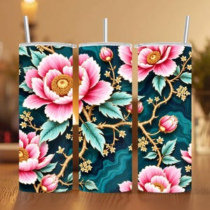 Flower Tumbler Wrap png 20 oz Skinny Tumbler Sublimation Design Seamless Digital Download PNG Instant DIGITAL ONLY Floral Pattern