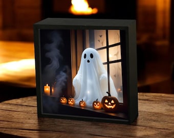 Ghost Emerging from Window Night Lamp Spooky and Mysterious Design for Halloween-Themed Home Decor, Perfect for Adding a Soft and Eerie Glow