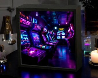 Cyberpunk Arcade Night Lamp – Futuristic Neon Glow with Retro Arcade Style, Perfect for Gaming Room Decor and Unique Cyberpunk Gifts
