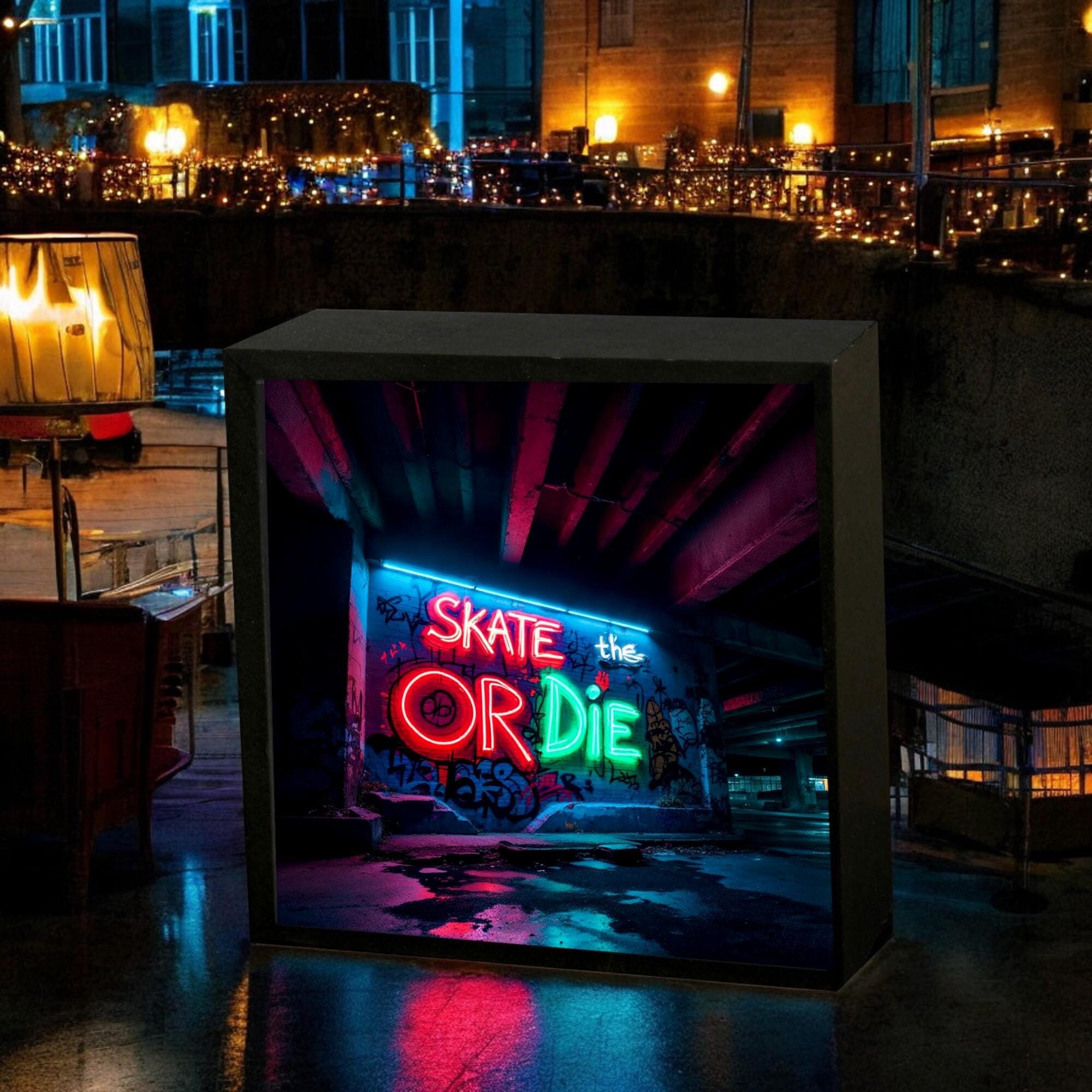 Skate or Die Underground Night Lamp – Bold Street Art Design for Skaters, Perfect for Urban Room Decor and Cool Gift Ideas