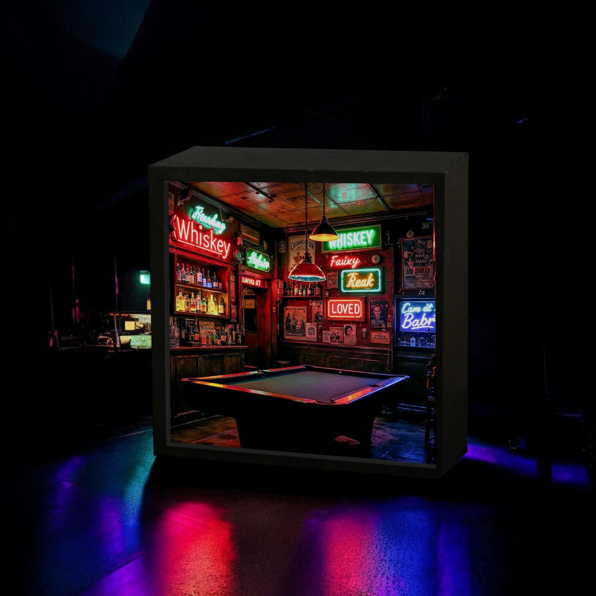 Cyberpunk Bar Neon Night Lamp – Retro Futuristic Sci-Fi Decor, Unique Glow Light for Gaming Rooms, Lounges, and Futuristic Gift Ideas
