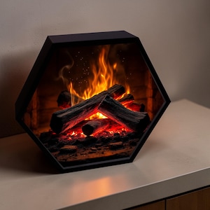Lámpara de noche para chimenea, lámpara decorativa con forma de leño encendido, luz acogedora para la sala de estar, caja de luz LED, regalo de decoración para cabaña.