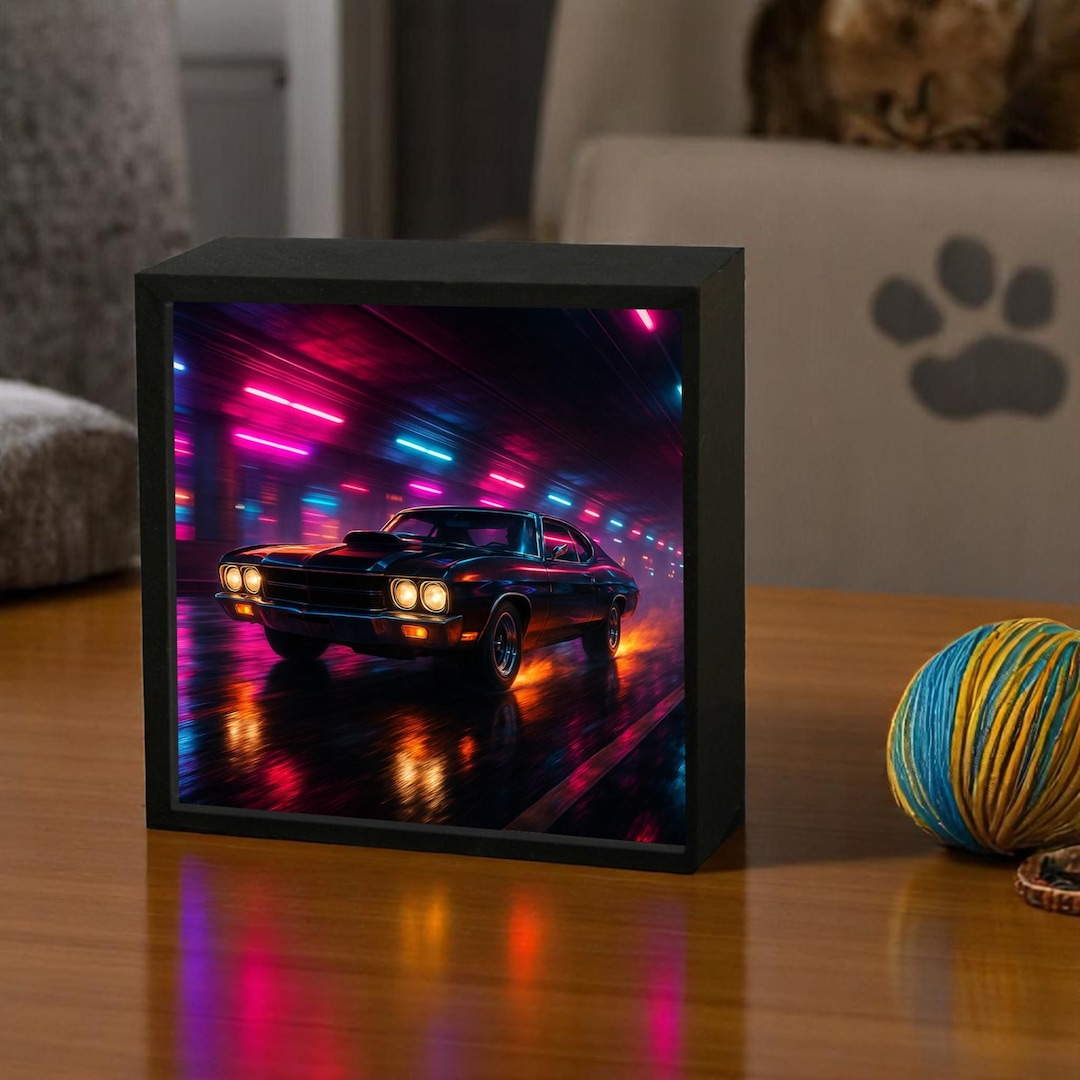 Muscle Cars Led Muscle Car Night Lamp – Classic American Car LED Light, Retro Garage ...