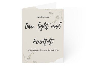 Sympathy card with envelope - Condolence Card - Bereavement Card - Condolences - Thinking of you card