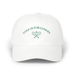 Embroidered Tennis Hat, Love Is for Losers Cap, Preppy Tennis Hat, Tennis Dad Hat, Country Club Hat, Cute Tennis Gift, Womens Tennis Cap image 1