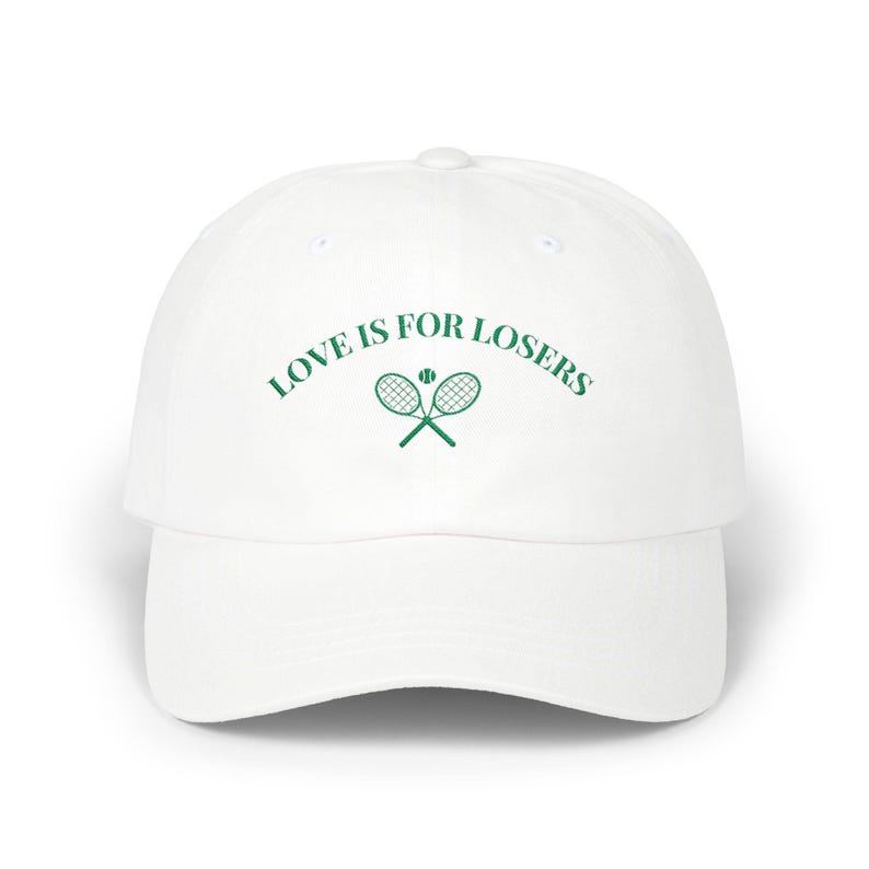 Embroidered Tennis Hat, Love Is for Losers Cap, Preppy Tennis Hat, Tennis Dad Hat, Country Club Hat, Cute Tennis Gift, Womens Tennis Cap image 1