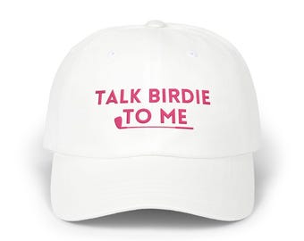 Talk Birdie To Me Golf Hat, Embroidered Golf Cap, Funny Golf Hat for Women, Cute Golf Dad Hat, Golf Lover Gift, Preppy Adjustable Hat