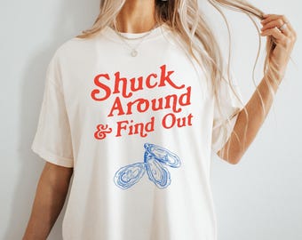 Camiseta Oyster: Camiseta estilo vintage com frutos do mar costeiros, presente para amantes de frutos do mar, blusa com clima preppy, camiseta de férias, camiseta engraçada para ela
