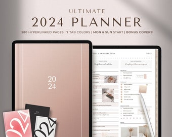 2024 Digital Planner | iPad Planner | GoodNotes Planner | 2024 Planner | Daily Planner, Weekly Planner, Monthly Planner | Notability Planner