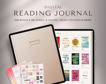 Digital Reading Journal | Digital Journal | Reading Planner | GoodNotes Journal | Reading Log, Book Review, Reading Tracker | iPad Journal