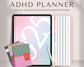 ADHD Digital Planner | 2025 Digital Planner, ADHD Planner, GoodNotes Planner, iPad Planner, Daily Planner, Weekly Planner, Monthly Planner